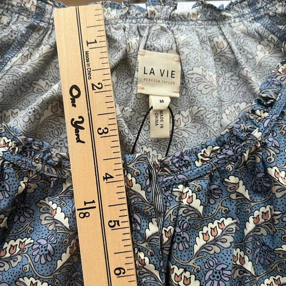 Rebecca Taylor La Vie Woodblock Mini Dress In Moonstone Combo Size S - Picture 9 of 11